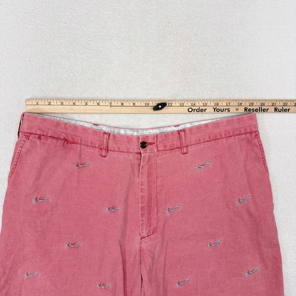 Castaway Clothing Shorts Mens Size 44 Salmon Pink Preppy Printed Nantucket Red